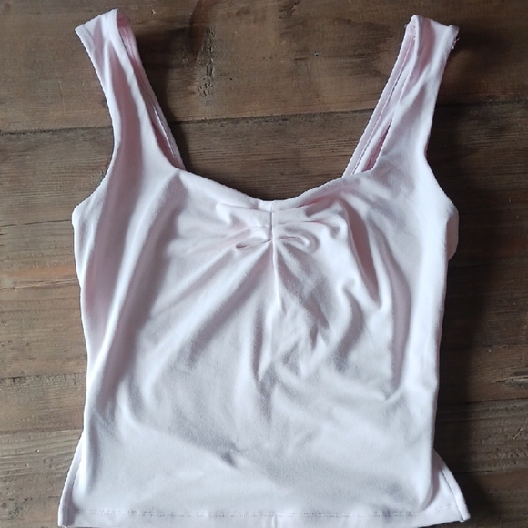 Light Pink Ruched Tank Top, Crop, Never Worn, XXS - Picture 1 of 3
